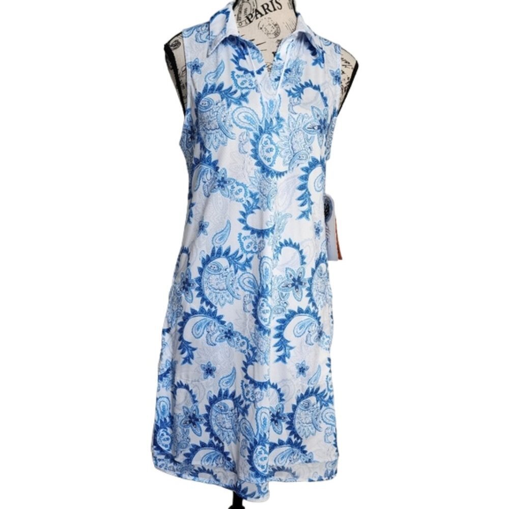 Gottex Women's Midi Golf and Tennis Dress in Hippie Paisley NWT S